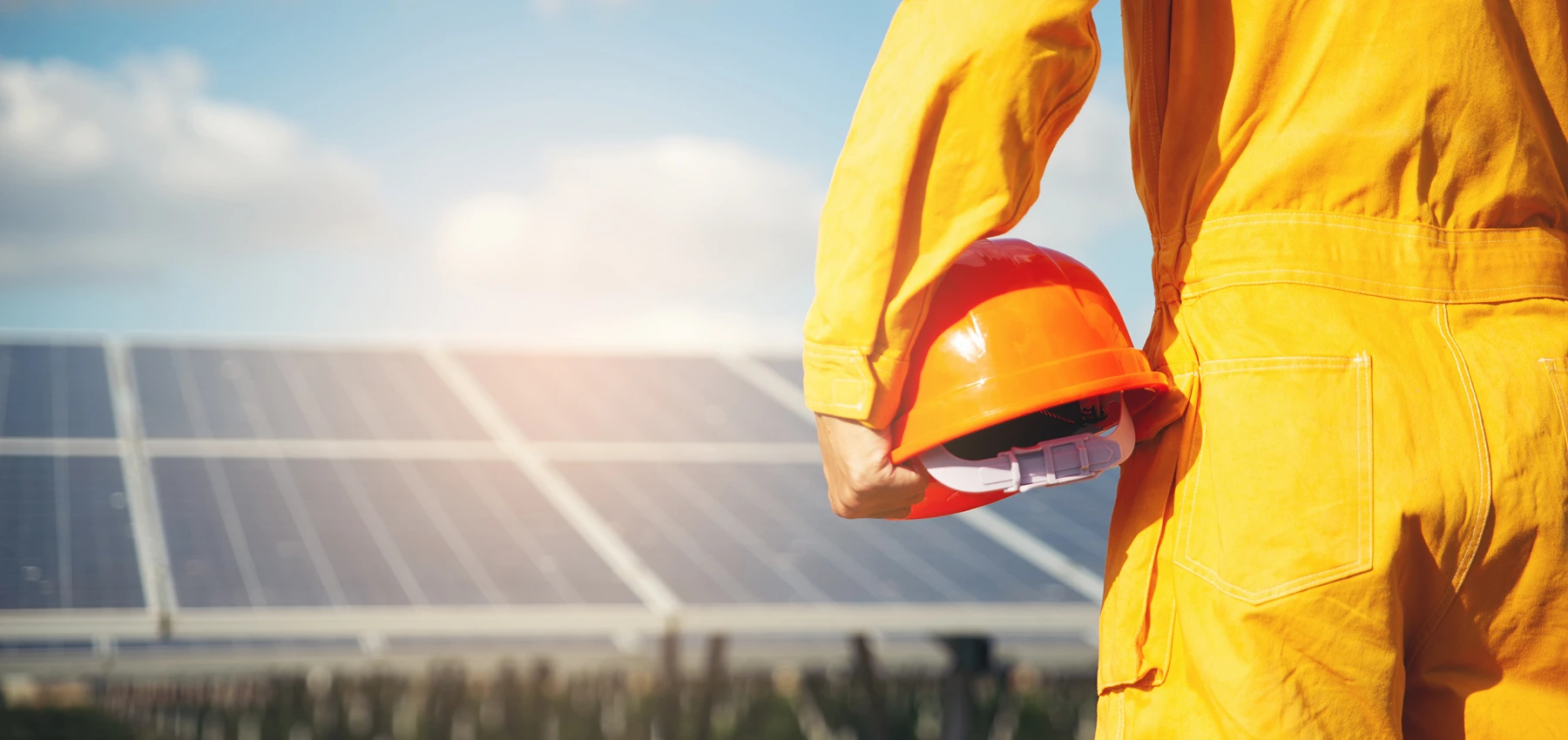 man holding safety gear